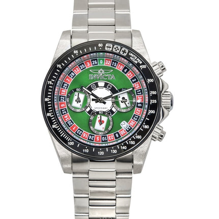 Invicta Speedway Roulette Casino Chronograph GMT Grünes Zifferblatt Quarz 44642 200M Herrenuhr