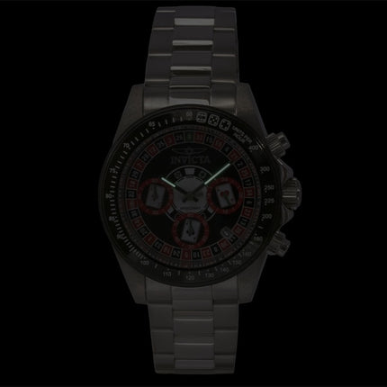 Invicta Speedway Roulette Casino Chronograph GMT Edelstahl Schwarzes Zifferblatt Quarz 44643 200M Herrenuhr
