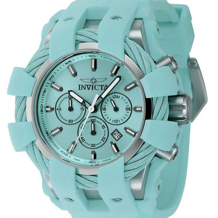 Invicta Bolt Chronograph GMT Silikonarmband, türkisfarbenes Zifferblatt, Quarz- 45168 200M, Herrenuhr