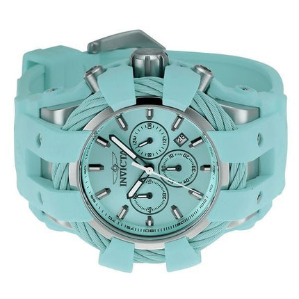 Invicta Bolt Chronograph GMT Silikonarmband, türkisfarbenes Zifferblatt, Quarz- 45168 200M, Herrenuhr