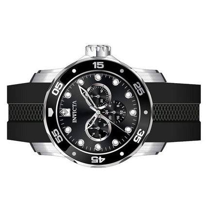 Invicta Pro Diver Scuba GMT Silikonarmband, schwarzes Zifferblatt, Quarz, 45721, 100 m, Herrenuhr