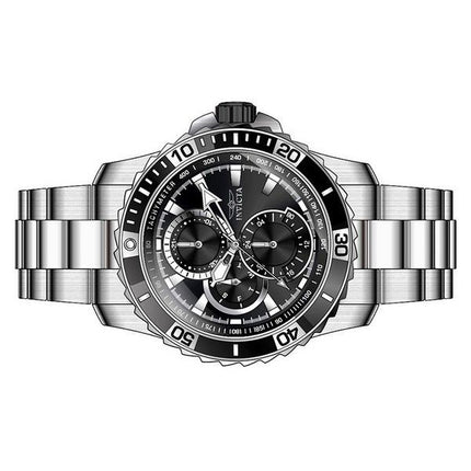 Invicta Pro Diver Scuba GMT Edelstahl schwarzes Zifferblatt Quarz 45745 100M Herrenuhr