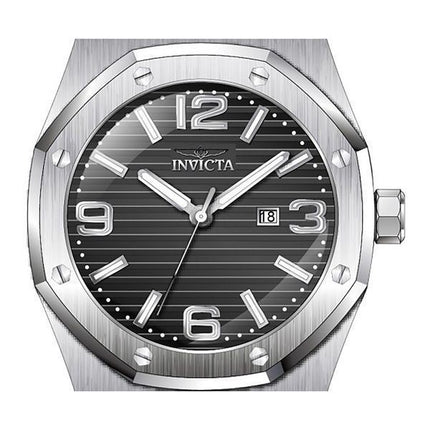 Invicta Huracan Silikonarmband, schwarzes Zifferblatt, Quarz, 45772, 100 m, Herrenuhr