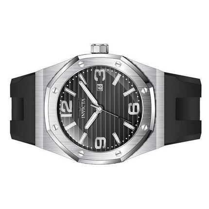 Invicta Huracan Silikonarmband, schwarzes Zifferblatt, Quarz, 45772, 100 m, Herrenuhr