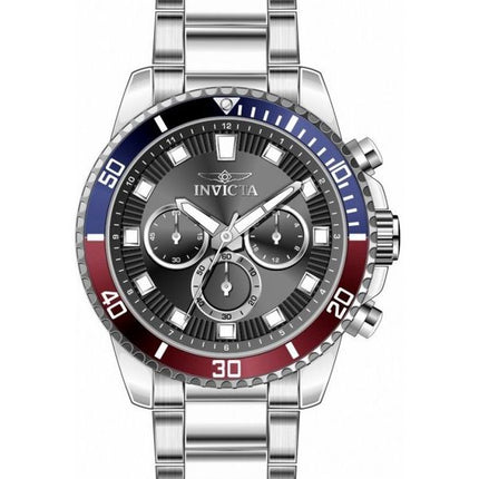 Invicta Pro Diver Chronograph Edelstahl schwarzes Zifferblatt Quarz 46053 Herrenuhr