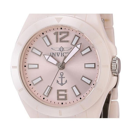 Invicta Ocean Voyage Keramikarmband Hellrosa Zifferblatt Quarz 46302 Damenuhr