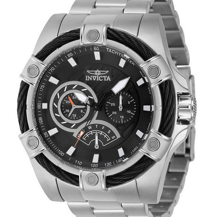 Invicta Bolt Retrograde GMT Edelstahl schwarzes Zifferblatt Quarz 46863 100M Herrenuhr
