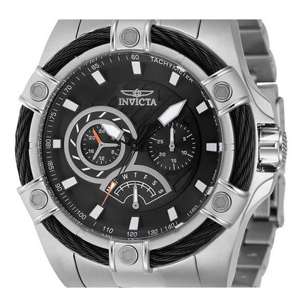 Invicta Bolt Retrograde GMT Edelstahl schwarzes Zifferblatt Quarz 46863 100M Herrenuhr