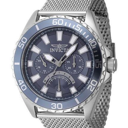 Invicta Pro Diver Retrograde GMT Edelstahl blaues Zifferblatt Quarz 46905 Herrenuhr