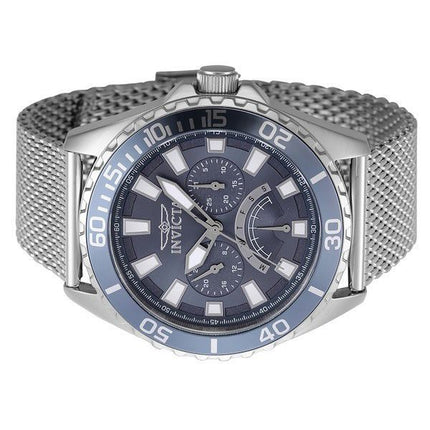 Invicta Pro Diver Retrograde GMT Edelstahl blaues Zifferblatt Quarz 46905 Herrenuhr