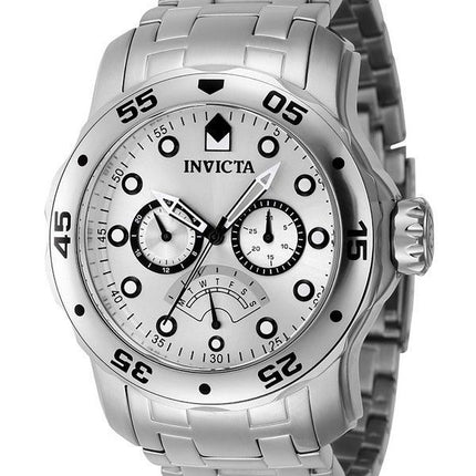Invicta Pro Diver Retrograde GMT Quarz-Taucheruhr mit silbernem Zifferblatt 46994, 200 m, Herrenuhr