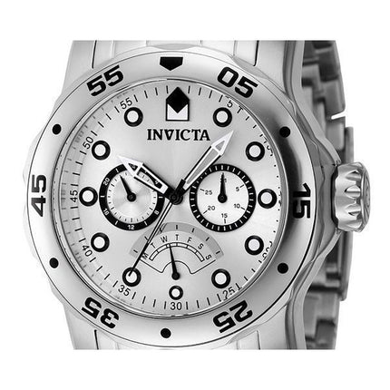 Invicta Pro Diver Retrograde GMT Quarz-Taucheruhr mit silbernem Zifferblatt 46994, 200 m, Herrenuhr
