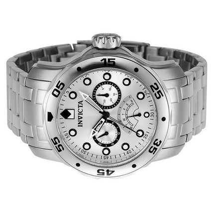 Invicta Pro Diver Retrograde GMT Quarz-Taucheruhr mit silbernem Zifferblatt 46994, 200 m, Herrenuhr