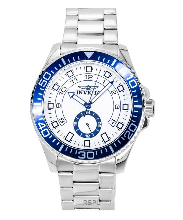 Invicta Pro Diver Edelstahl weißes Zifferblatt Quarz 47124 Herrenuhr