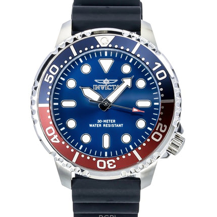 Invicta Pro Diver Herrenuhr mit Silikonarmband, blauem Zifferblatt und Pepsi-Lünette, Quarzwerk, Modell 47222