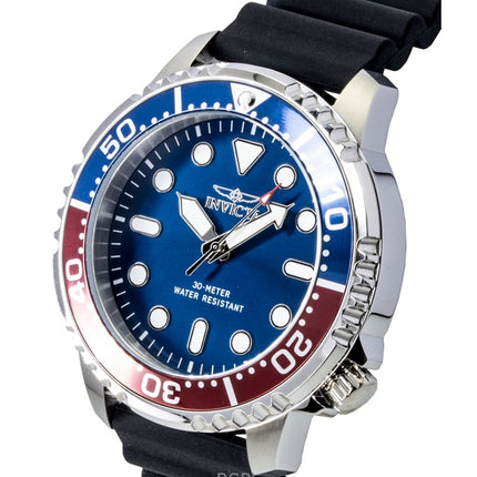 Invicta Pro Diver Herrenuhr mit Silikonarmband, blauem Zifferblatt und Pepsi-Lünette, Quarzwerk, Modell 47222