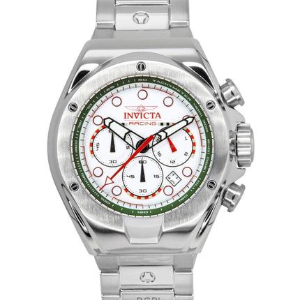 Invicta Racing Chronograph Edelstahl weißes Zifferblatt Quarz 47746 Herrenuhr