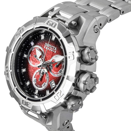 Invicta Reserve Ocean Warrior Chronograph mit rotem und schwarzem Zifferblatt, Quarz 47849, 100 M, Herrenuhr