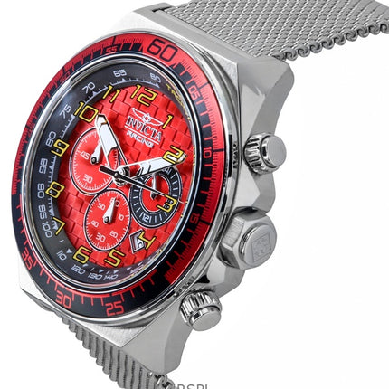 Invicta Racing Chronograph Edelstahl Rotes Zifferblatt Quarz 47900 Herrenuhr