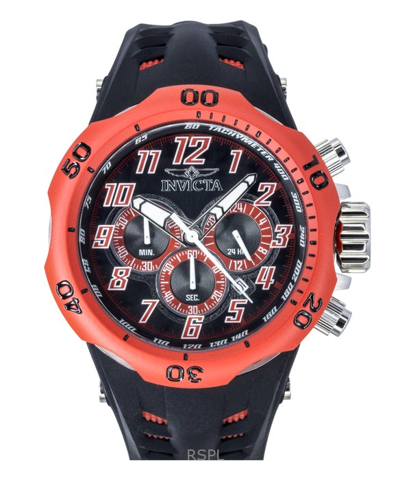 Invicta Venom Hydra GMT Chronograph Silikonarmband Schwarzes Zifferblatt Quarz 48237 200M Herrenuhr