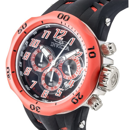 Invicta Venom Hydra GMT Chronograph Silikonarmband Schwarzes Zifferblatt Quarz 48237 200M Herrenuhr