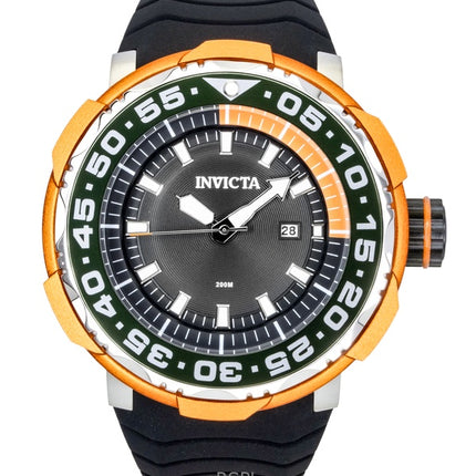 Invicta Pro Diver Ocean Voyage Herrenuhr mit Silikonarmband, schwarzem Zifferblatt, Quarzwerk, Modell 48340, wasserdicht bis 200 m