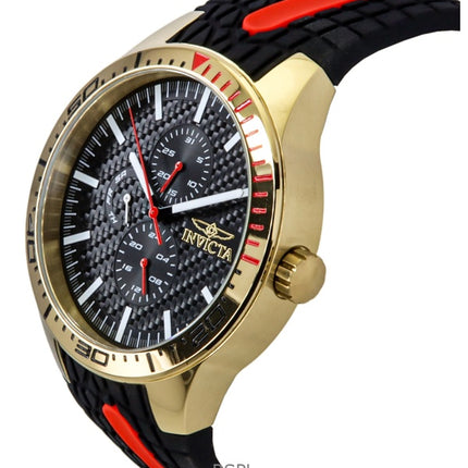 Invicta Racing Silikonarmband Schwarzes Zifferblatt Quarz 48872 Herrenuhr