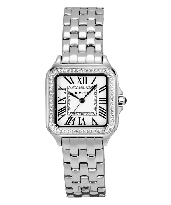 Invicta Angel Edelstahl Kristall Silber Zifferblatt Quarz 48994 Damenuhr