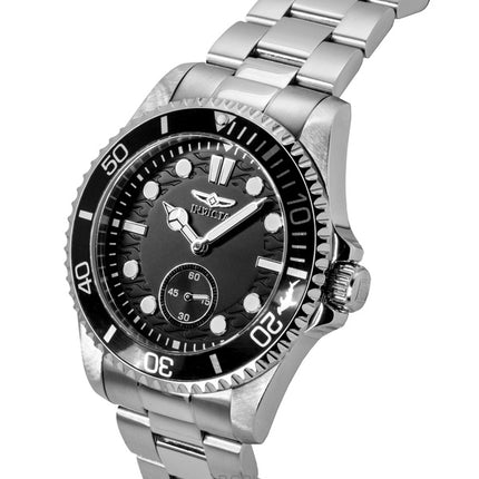 Invicta Pro Diver Herrenuhr aus Edelstahl mit schwarzem Zifferblatt, Quarzwerk, Modell 49421, wasserdicht bis 100 m