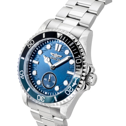 Invicta Pro Diver Herrenuhr aus Edelstahl, blauem Zifferblatt und Batman-Lünette, Quarzwerk, Modell 49432, wasserdicht bis 100 m