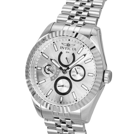 Invicta Specialty GMT Herrenuhr aus Edelstahl mit silbernem Zifferblatt und Quarzwerk, Modell 49534