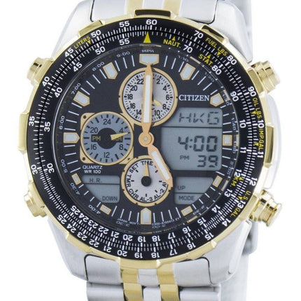 Citizen Navihawk Pilot Style Quarz Chronograph Analog Digital Welt Zeit JN0124-84E Herrenuhr