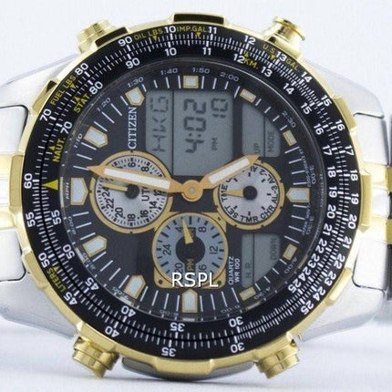 Citizen Navihawk Pilot Style Quarz Chronograph Analog Digital Welt Zeit JN0124-84E Herrenuhr
