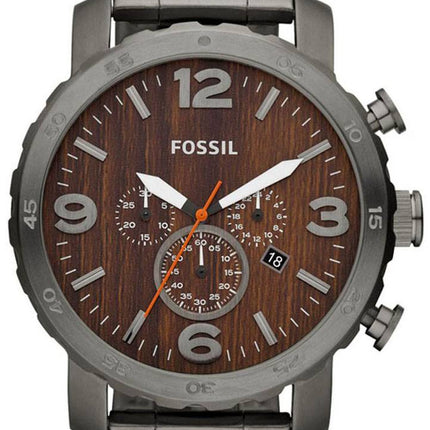 Fossil Nate Chronograph Quartz Herrenuhr Edelstahl JR1355 Rauchen