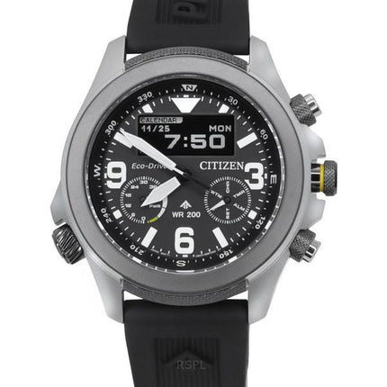 Citizen Promaster Land 35. Jahrestag Chronograph schwarzes Zifferblatt Eco-Drive JV1007-07E 200M Herrenuhr