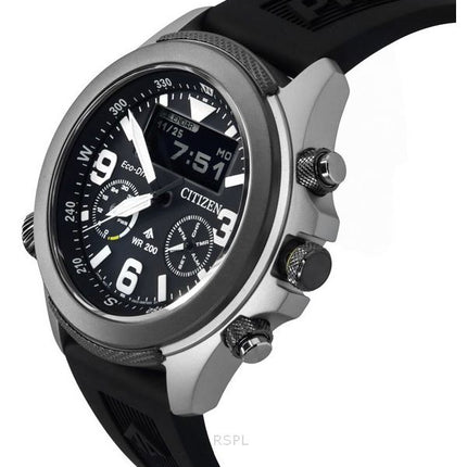 Citizen Promaster Land 35. Jahrestag Chronograph schwarzes Zifferblatt Eco-Drive JV1007-07E 200M Herrenuhr