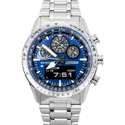 Citizen Promaster Chronograph Edelstahl Blaues Zifferblatt Solar Taucheruhr JV2000-51L 200M Herrenuhr