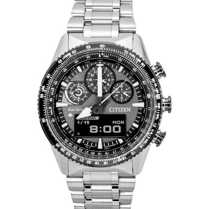 Citizen Promaster Skyhawk Eco-Drive Chronograph Edelstahl Graues Zifferblatt Taucheruhr JV2006-55H 200M Herrenuhr