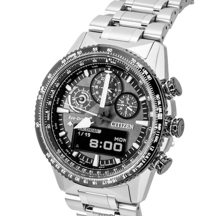 Citizen Promaster Skyhawk Eco-Drive Chronograph Edelstahl Graues Zifferblatt Taucheruhr JV2006-55H 200M Herrenuhr
