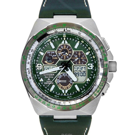 Citizen Promaster Skyhawk AT Ewiger Kalender Chronograph Grünes Zifferblatt Eco-Drive Taucheruhr JY8147-01X 200M Herrenuhr