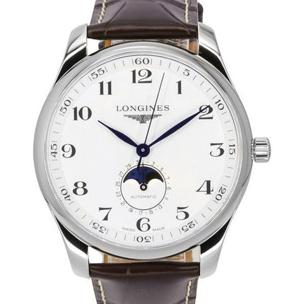 Longines Master Collection Moon Phase Lederarmband Silbernes Zifferblatt Automatik L2.919.4.78.3 Herrenuhr