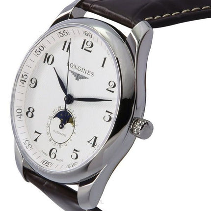 Longines Master Collection Moon Phase Lederarmband Silbernes Zifferblatt Automatik L2.919.4.78.3 Herrenuhr