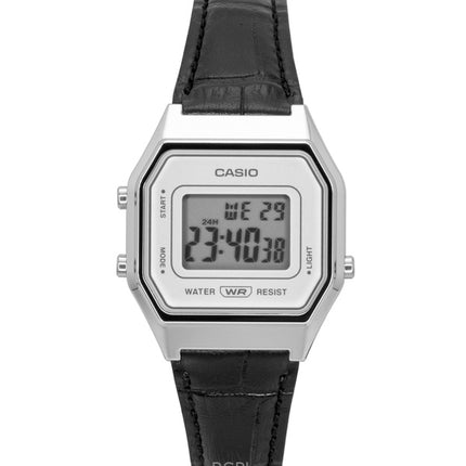 Casio Vintage Digitaluhr mit Lederarmband, Quarzwerk, LA680WEL-1, Unisex