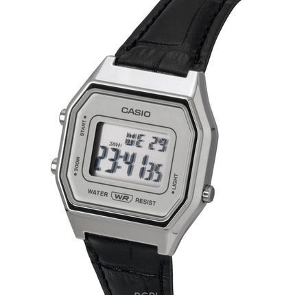 Casio Vintage Digitaluhr mit Lederarmband, Quarzwerk, LA680WEL-1, Unisex
