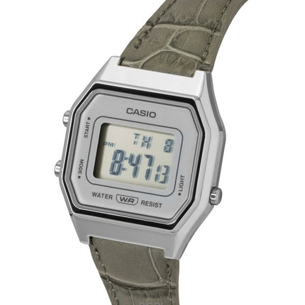 Casio Vintage Digitaluhr mit Lederarmband, Quarzwerk, LA680WEL-8A2, Unisex