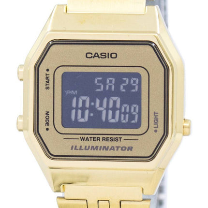 Casio Jugend Jahrgang Illuminator Alarm digitaler LA680WGA-9 b Damenuhr