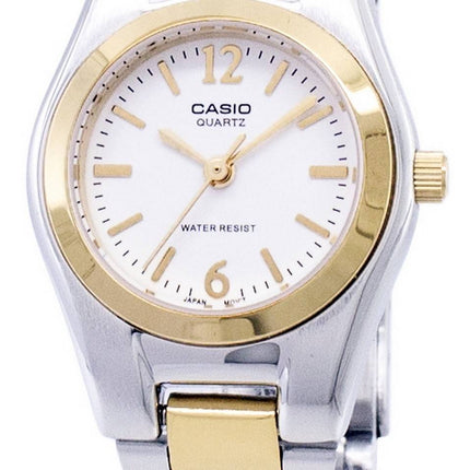 Casio Enticer Analog Quarz weisses Ziffernblatt LTP-1253SG-7ADF LTP-1253SG-7A Damenuhr