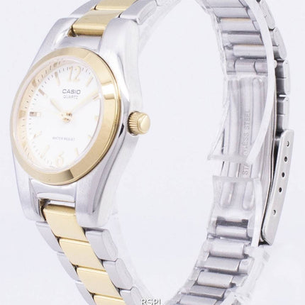 Casio Enticer Analog Quarz weisses Ziffernblatt LTP-1253SG-7ADF LTP-1253SG-7A Damenuhr
