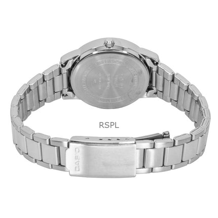 Casio Analog Edelstahl Schwarzes Zifferblatt Quarz LTP-1303DD-1AV Damenuhr