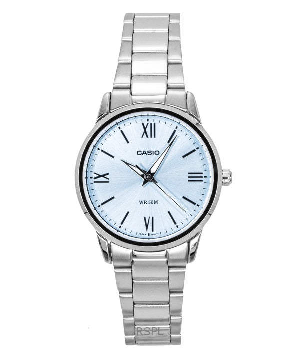 Casio Analog Edelstahl Mintblaues Zifferblatt Quarz LTP-1303DD-2AV Damenuhr